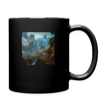 Magischer Fantasie Wald 9 - Tasse einfarbig - Schwarz - Rechts