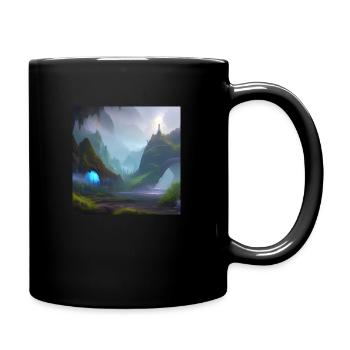 Magischer Fantasie Wald 7 - Tasse einfarbig - Schwarz - Rechts