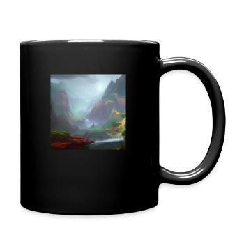 Magischer Fantasie Wald 2 - Tasse einfarbig - Schwarz - Rechts