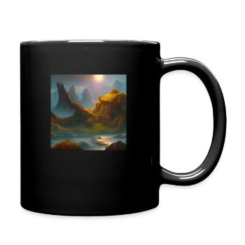 Magischer Fantasie Wald 14 - Tasse einfarbig - Schwarz - Rechts
