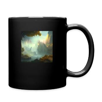 Magischer Fantasie Wald 11 - Tasse einfarbig - Schwarz - Rechts