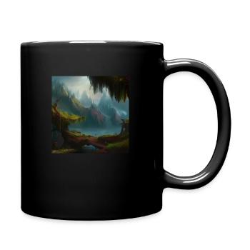 Magischer Fantasie Wald 3 - Tasse einfarbig - Schwarz - Rechts