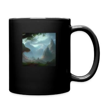 Magischer Fantasie Wald 19 - Tasse einfarbig - Schwarz - Rechts