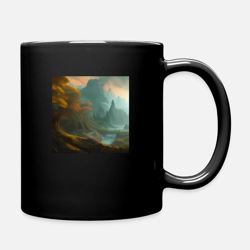 Magischer Fantasie Wald 15 - Tasse einfarbig - Schwarz