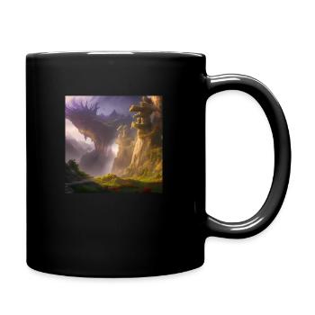 Magischer Fantasie Wald 10 - Tasse einfarbig - Schwarz - Rechts