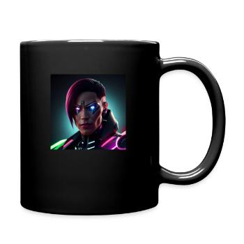 Cyborg avec des yeux laser - Mug uni - noir - Droite