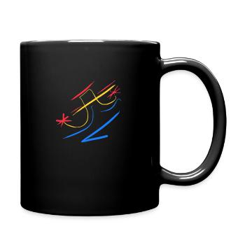 Abstract Art on T-Shirt - Full Colour Mug - black - Right