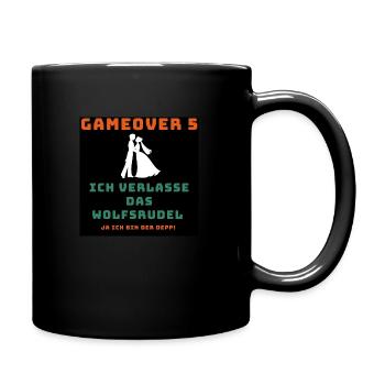 Wolfsrudel Junggeselle - Tasse einfarbig - Schwarz - Rechts