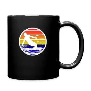 Kitesurfer Sonnenuntergang - Tasse einfarbig - Schwarz - Rechts