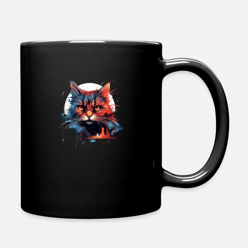 Cat in color - Full Colour Mug - black