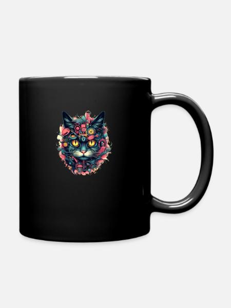 Chat Cyberpunk - Mug uni - noir
