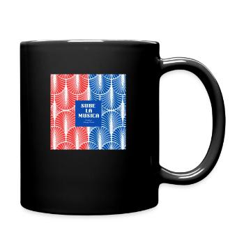 Aufdruck "Turn up the music" - Design 6 - Rot & Blau - Tasse einfarbig - Schwarz - Rechts