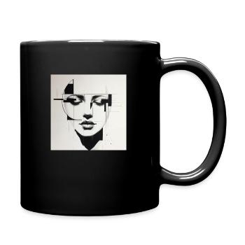 Femme géométrique - Mug uni - noir - Droite
