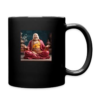 Radiant Bliss: The Smiling Buddha - Full Colour Mug - black - Right