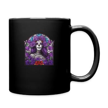 purple catrina - Full Colour Mug - black - Right