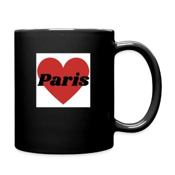 Ich liebe Paris, rotes Herz, französische Hauptstadt - Tasse einfarbig - Schwarz - Rechts