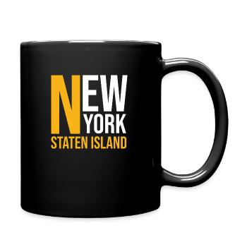 New York Staten Island Bucket Hat Souvenir - Full Colour Mug - black - Right