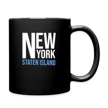 New York Staten Island - Tasse einfarbig - Schwarz - Rechts