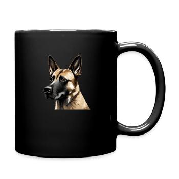 Malinois-Hund - Tasse einfarbig - Schwarz - Rechts