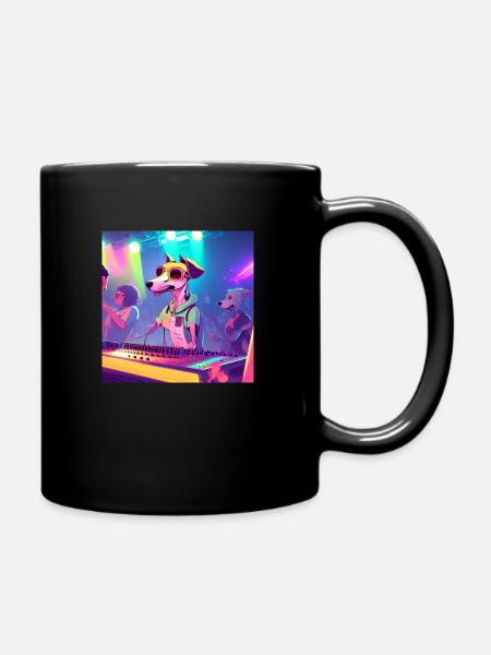 DJ sighthound - Full Colour Mug - black