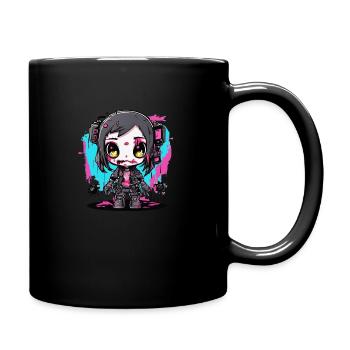 Fille zombie futuriste - Mug uni - noir - Droite