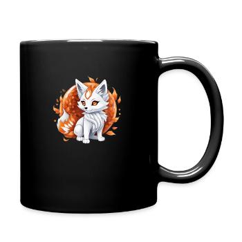 Kawaii Kitsune - Tasse einfarbig - Schwarz - Rechts