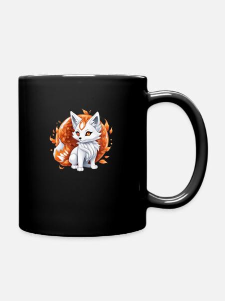 Kawaii Kitsune - Full Colour Mug - black