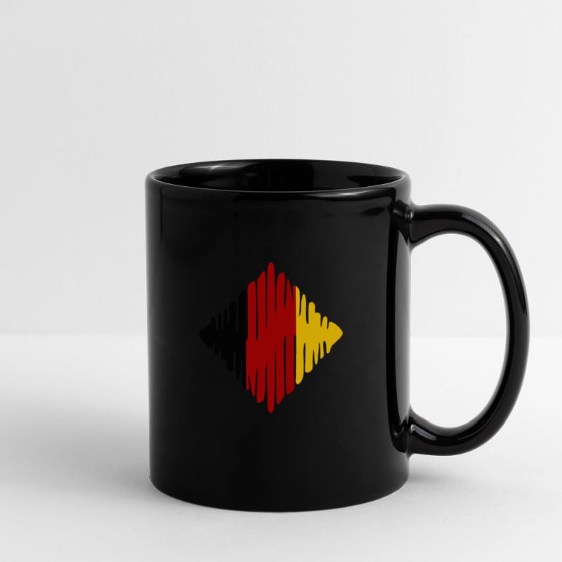 D Quadrat deutsch Kokarde gemalt Tasse einfarbig
