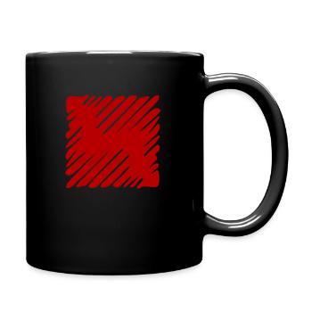 Carré entièrement peint carré peint -couleur changeante - Mug uni - noir - Droite