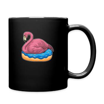 Ente mit Donut Lustiges Flamingo T-Shirt - Tasse einfarbig - Schwarz - Rechts