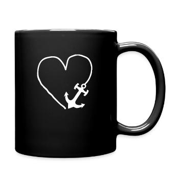 Bonheur Amour - Mug uni - noir - Droite