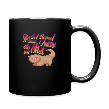 Miaouh Rien est éternel sauf l'amour de son chat - Mug uni - noir - Droite