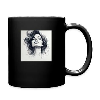 One Line Woman - Tasse einfarbig - Schwarz - Rechts