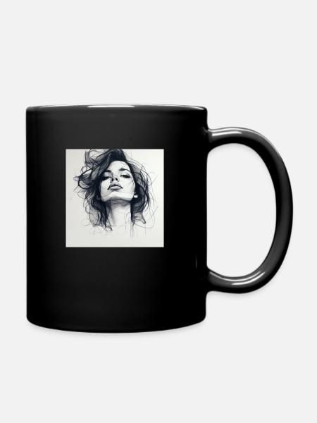 Femme d’une ligne - Mug uni - noir