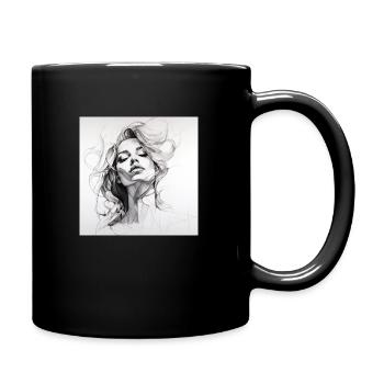One Line Woman - Tasse einfarbig - Schwarz - Rechts