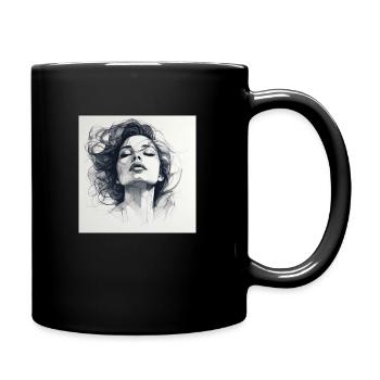One Line Woman - Tasse einfarbig - Schwarz - Rechts