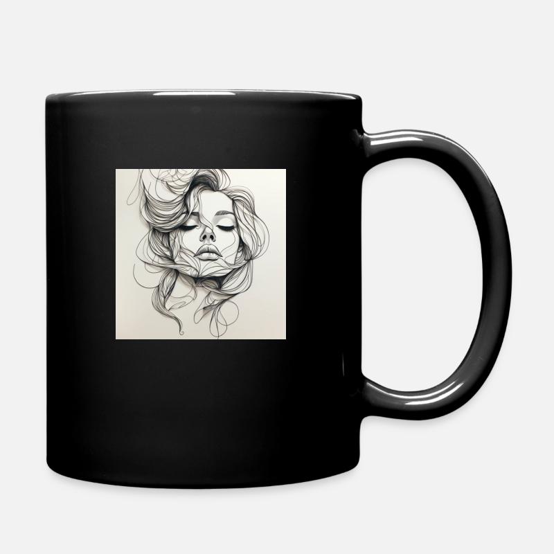 Femme Une Ligne - Mug uni - noir