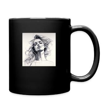 Woman One Line - Full Colour Mug - black - Right