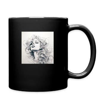 One Line Woman - Tasse einfarbig - Schwarz - Rechts