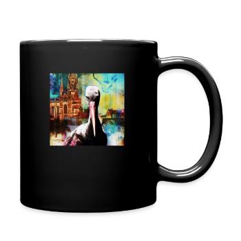Alsace stork cathedral modern art 001 - Mug uni - noir - Droite