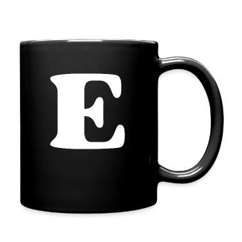 Buchstabe e - Tasse einfarbig - Schwarz - Rechts