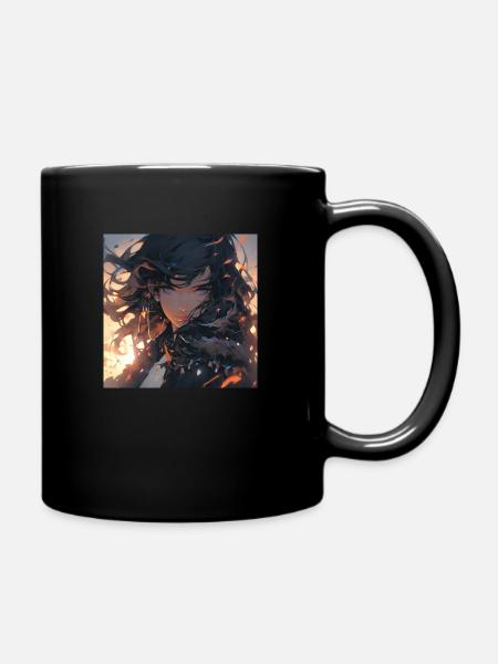 Niji-Art manga psychadelic - Tasse einfarbig - Schwarz