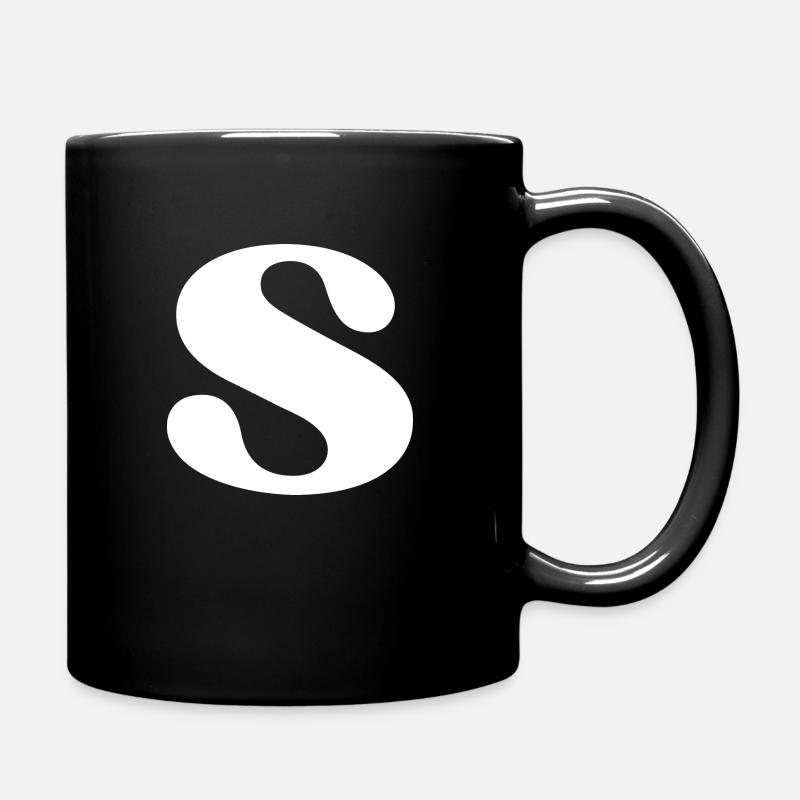 Buchstaben s - Tasse einfarbig - Schwarz