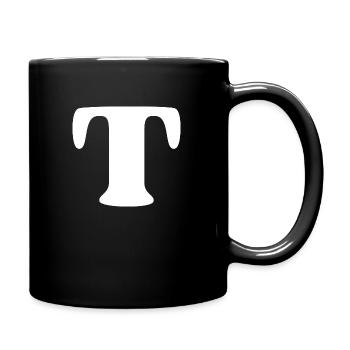 letter t - Full Colour Mug - black - Right