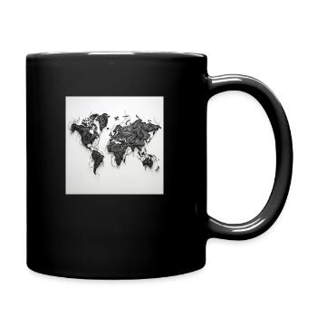 world map black and withe - Tasse einfarbig - Schwarz - Rechts