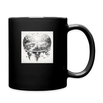 world map black and withe - Tasse einfarbig - Schwarz - Rechts