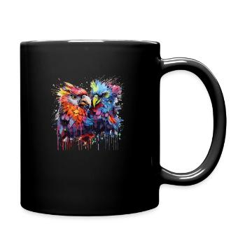 colorful birds - Full Colour Mug - black - Right