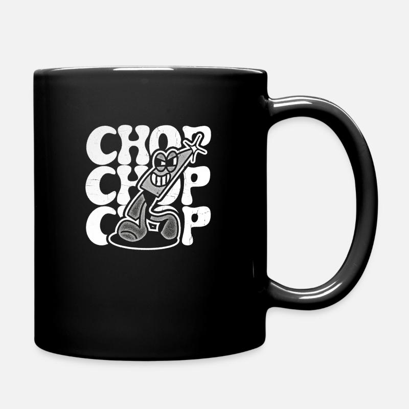 Mascotte de hache de couteau de cuisine de dessin animé vintage - Mug uni - noir