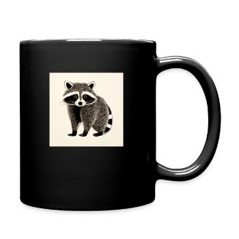 Cute Raccoon - Full Colour Mug - black - Right