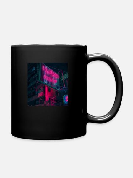 Neon City Billboard - Full Colour Mug - black